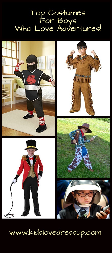 Costumes for boys who love adventures! Spark his imagination and get him busy playing screen-free! Boys Costumes, Kids costumes, Halloween Costumes for Boys, boys dress up, dress up clothes, kids dress up, cowboy costume, ninja costume, lion tamer costume, adventure costumes, boys costume ideas, costume ideas kids