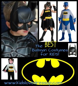 Looking for some great Batman costumes for kids? Here are some great choices for boys, girls (Batgirl), toddlers, and babies! Plus, Batman costume accessories! Check it out at www.kidslovedressup.com -- superhero dress up, superhero costumes