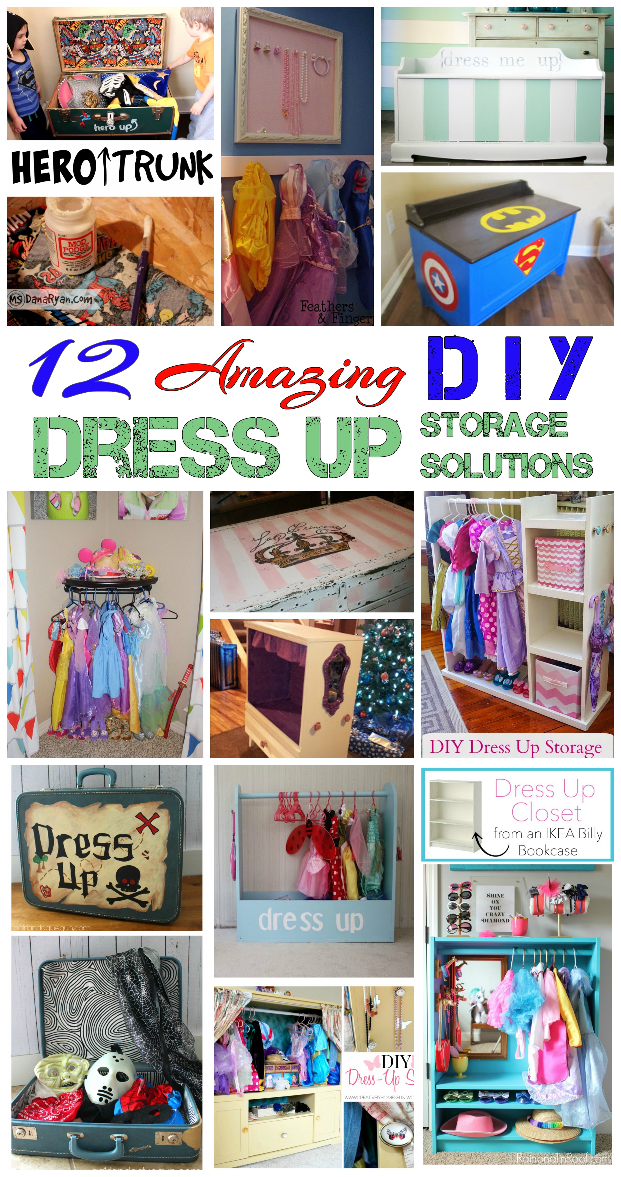 12 Amazing Dress Up Storage Solutions! Blog post at www.kidslovedressup.com