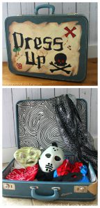 Dress Up Trunk From Old Suitcase - DIY Dress Up Solutions on www.kidslovedressup.com