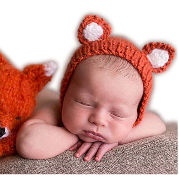 Baby Costume Hats - this little orange fox hat is adorable!