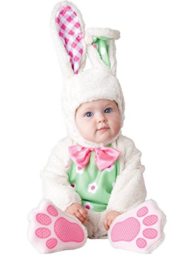 Pink, green, and white easter bunny costume for baby!