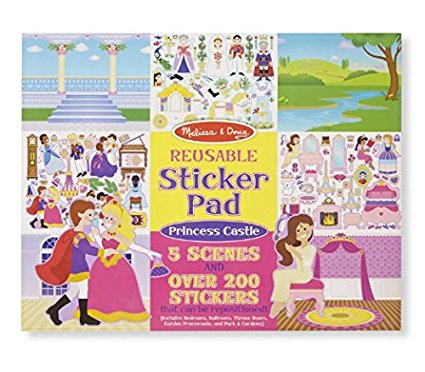 Best Toys For 3 Year Old Girls on Kidslovedressup.com - Melissa and Doug Reusable Sticker Pad - Princess Scenes