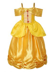 ReliBeauty Little Girls Layered Princess Belle Costume Dress Up 