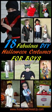 18 Fun and Fabulous DIY Halloween Costumes For Boys! Check out these ideas and more at KidsLoveDressUp.com! DIY costumes, DIY dress up, Hallowen costumes for kids, boys halloween costumes, boys dress up, boys diy halloween, homemade costumes kids, easy diy costumes, simple costumes to make, make own costumes kids