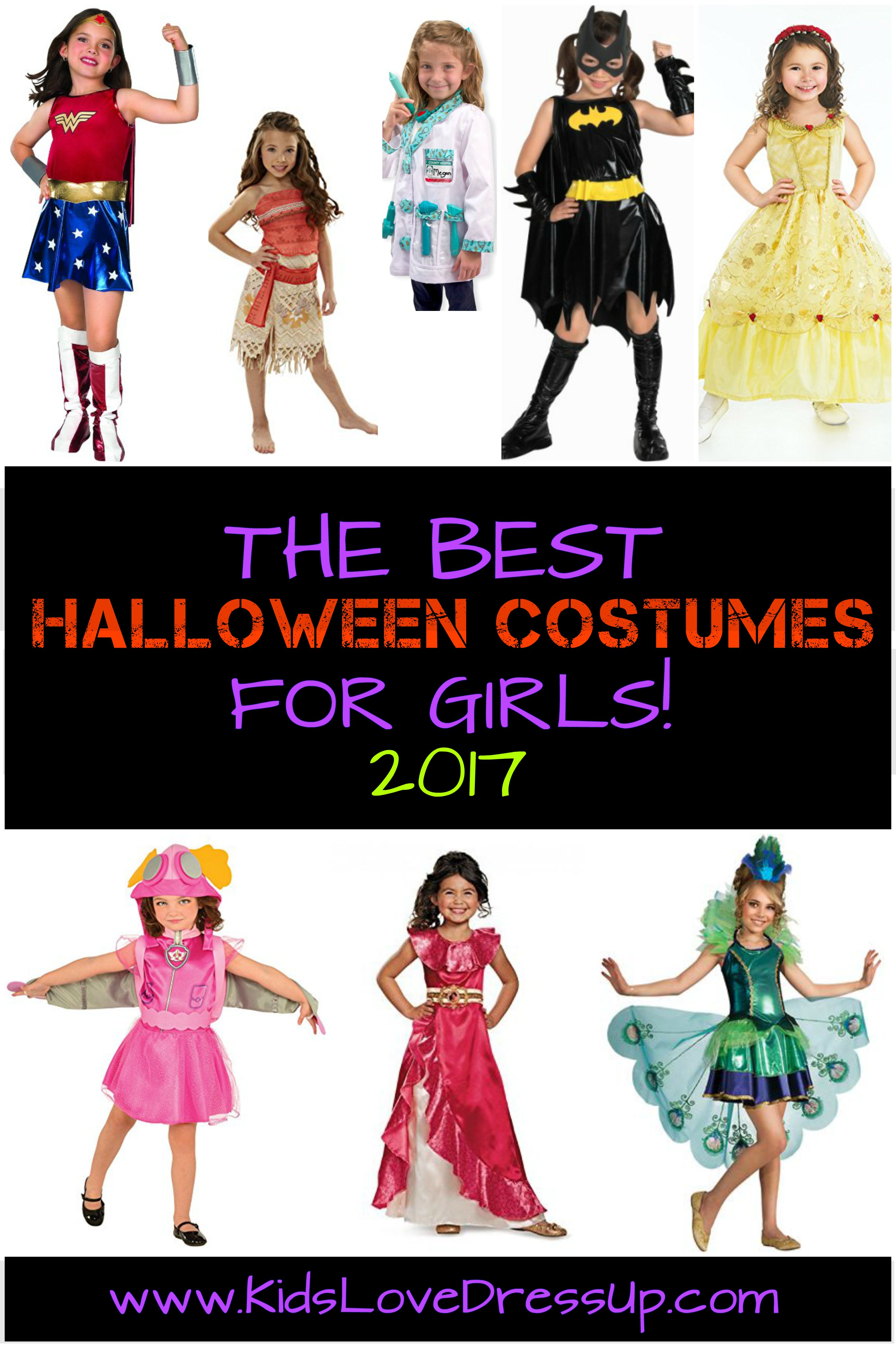 The Best Halloween Costumes for Girls for 2017 - see 10 of the most popular girls costumes for Halloween this year! Kids dress up, costumes kids, girls dress up costumes, Halloween costumes